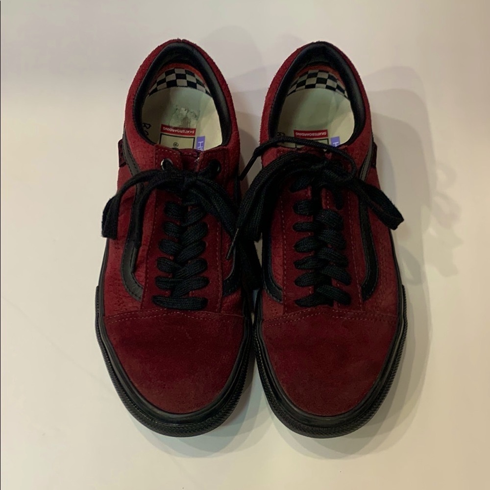 Vans Red and Black Old Skool Sneakers